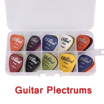 30/50 Pcs Resina ABS Fosco Guitarra Plectrums Música Acústica, Guitarra Pega o Dedo Pá Vários Espessura em caixa
