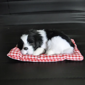 Carro Ornamento ABS de Pelúcia Cães Decoração de Simulação de Dormir Brinquedo do Cão Automotivo Painel Decoração Enfeites Bonitos Acessórios Auto