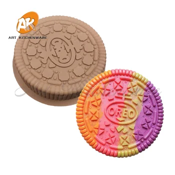 Grande Cookie Design de Silicone Mousse de Molde de Decoração DIY Chocolate Sugarcraft a Argila do Polímero Artesanato 3D de Moldes utensílios de Cozinha