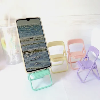 Mini Telefone Móvel Brinquedo para IPhone 13 12 Pro Max Xiaomi 11 Portátil Cadeira Estante Dobrável área de Trabalho de Decoração, Brinquedos da Cadeira