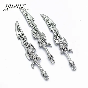 YuenZ 6 pcs cor Prata Antiga do Jogo de animação de arma de Encantos para diy encantos colar pingente jóias fazer M55